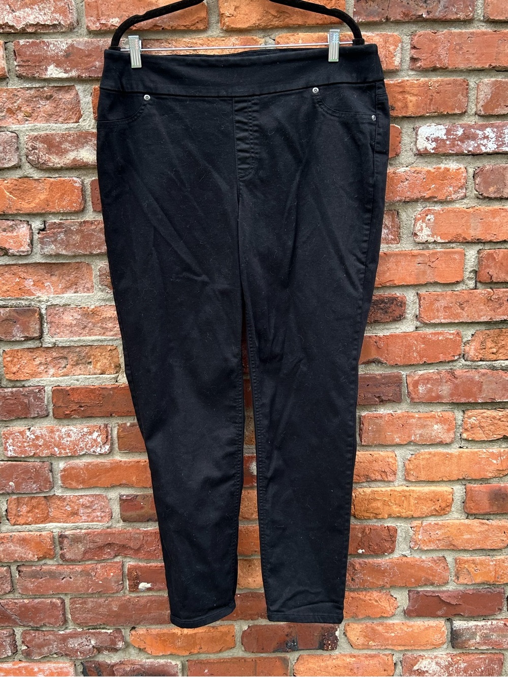 Chico’s Black Pull-On Jeans Perfect Stretch Skinny Jeggings 2.5/14